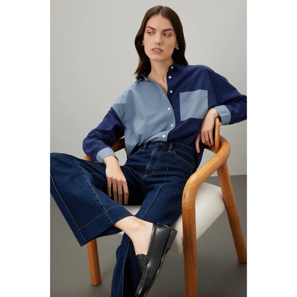 Madewell Oversized Patch Pocket Shirt Sz L - Picture 1 of 7